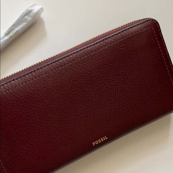 Cell Phone Logan RFID Clutch Leather Fossil Wallet Card Holder Check Book Bill - Picture 2 of 16